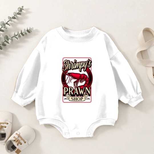 Discover Shrimpy's Prawn Shop Logo. Pawn Shop Prawn Pun Baby Romper Sweatshirts