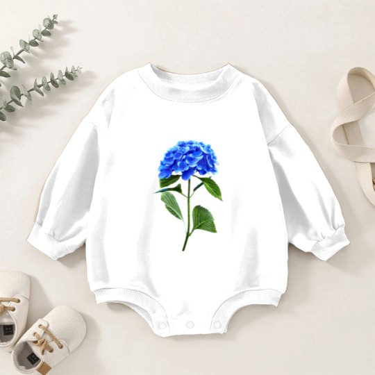 Discover Vivid Blue Hydrangea Baby Romper Sweatshirts