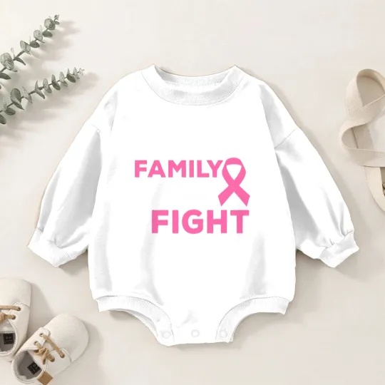 Discover In This Family We Fight Together Pink Ribbon Breast Cancer Baby Romper Sweatshirts