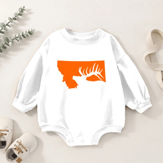 Discover Montana Elk Hunting Baby Romper Sweatshirts