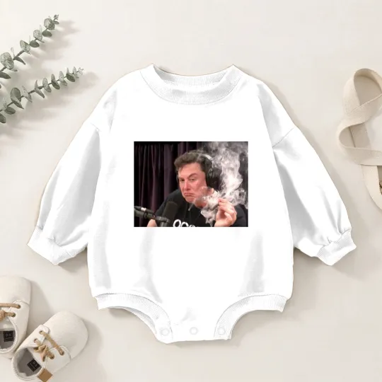 Discover Pfnetie  Elon Musk Smokes Short Sleeve Baby Romper Sweatshirts