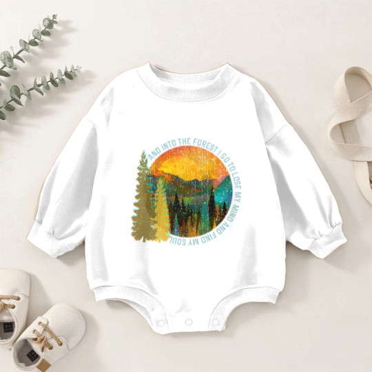 Discover Into The Forest I Go Hiking Baby Romper Sweatshirts Nature Lover Ca Baby Romper Sweatshirts