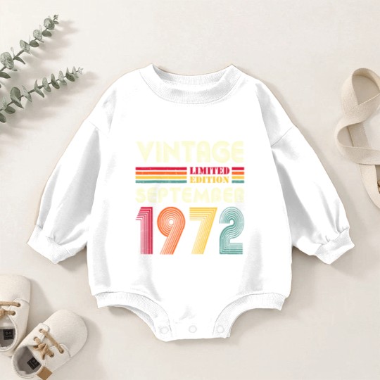 Discover 50 Year Old Vintage September 1972  Baby Romper Sweatshirts