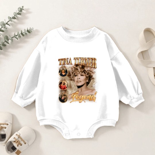 Discover Tina Turner Legend Music Baby Romper Sweatshirts, R.I.P 1939-2023 Tina Turner Rock Retro Vintage Baby Romper Sweatshirts