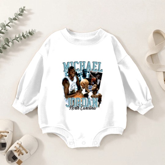 Discover Michael Jordan UNC 90s Style Vintage Bootleg Baby Romper Sweatshirts graphic Baby Romper Sweatshirts