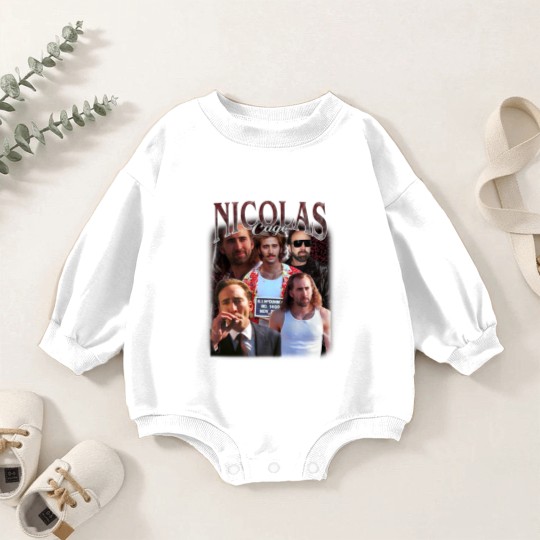 Discover Nicolas Cage Vintage Unisex Baby Romper Sweatshirts, Vintage Nicolas Cage Baby Romper Sweatshirts
