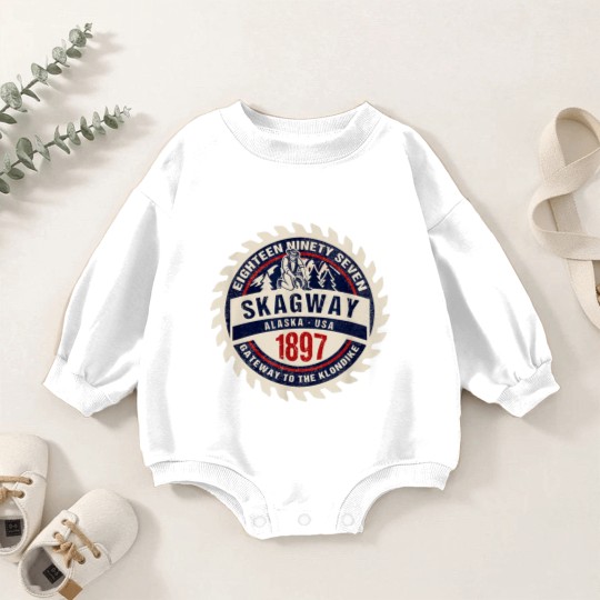 Discover Skagway Alaska 1897 Historic Gold Rush Town Souvenir Gift Baby Romper Sweatshirts