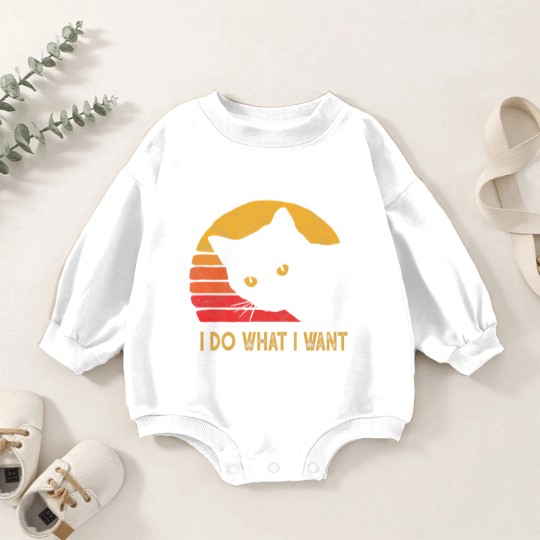 Discover Retro I do what I want with my cat funny gift Baby Romper Sweatshirts