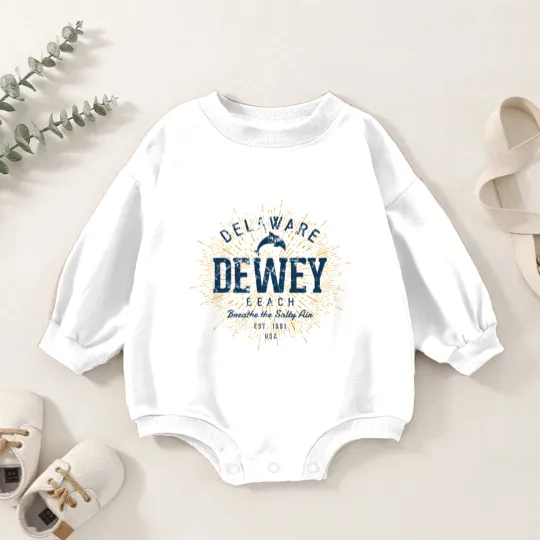 Discover Vintage Dewey Beach Baby Romper Sweatshirts