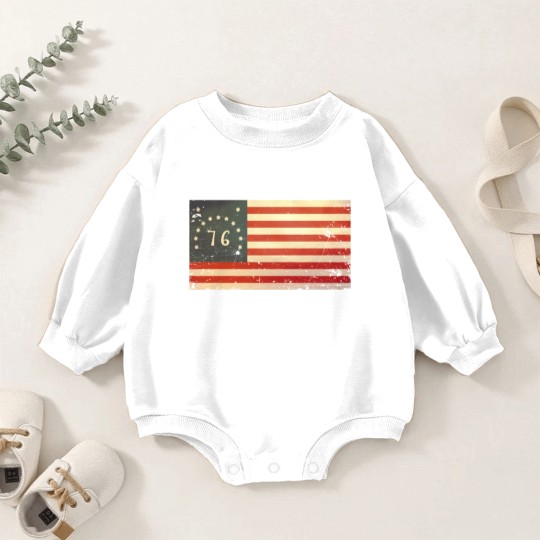 Discover USA Bennington Flag - Vintage - Usa - Baby Romper Sweatshirts