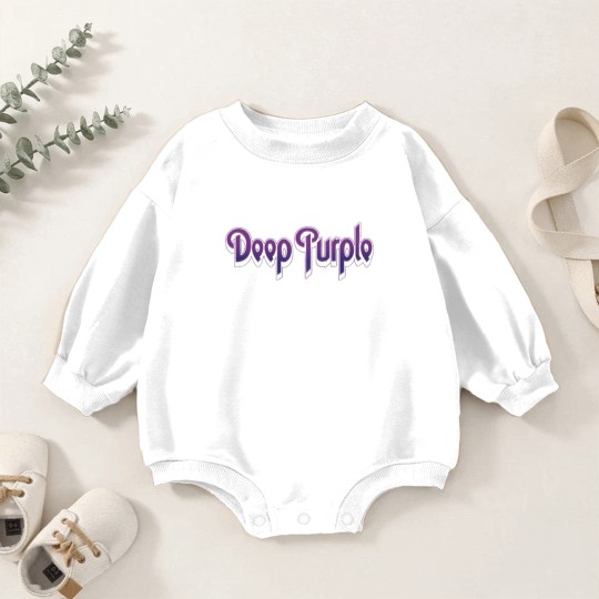 Discover Deep Purple Unisex Baby Romper Sweatshirts: Vintage Logo