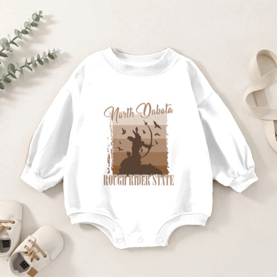 Discover North Dakota usa state gift Baby Romper Sweatshirts