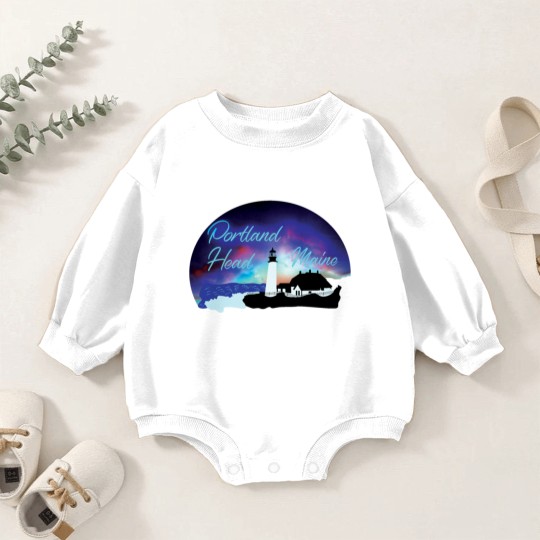 Discover Portland Head Lighthouse, Maine, Souvenir, Gift, Baby Romper Sweatshirts