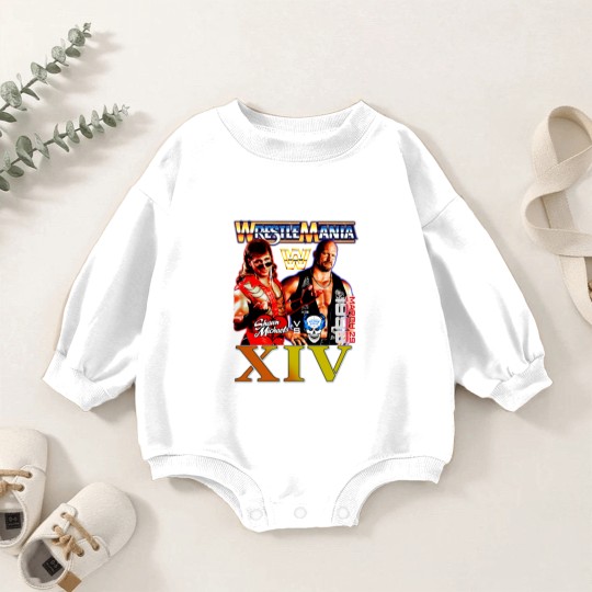 Discover New Wrestling Entertainment WrestleMania XIV 1998 Stone Cold Shawn Michaels Vintage Baby Romper Sweatshirts