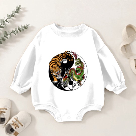 Discover dragon and tiger yin yang symbol Baby Romper Sweatshirts