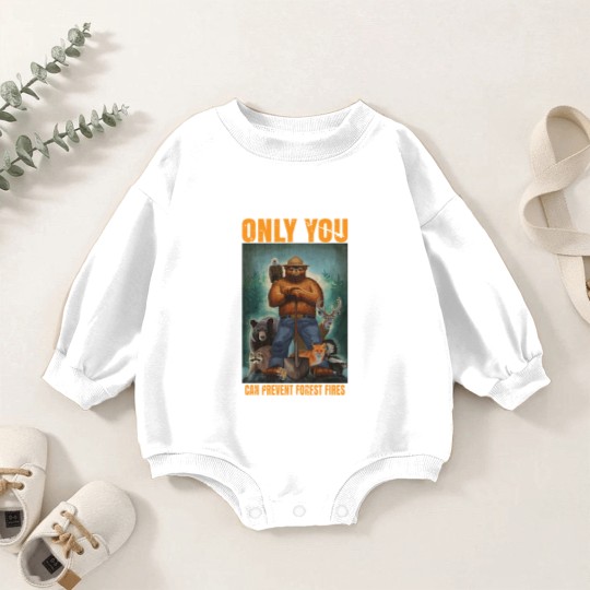 Discover smuky the bear - only you can prevent forest fires Classic Baby Romper Sweatshirts