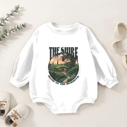 Discover The Shire LOTR Baby Romper Sweatshirts | Distressed Fantasy Merch Tolkien Aragorn