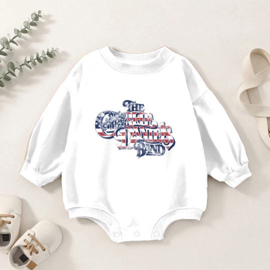 Discover Charlie Daniels Band Men's Baby Romper Sweatshirts | American Flag Star Spangled Logo Gray Graphic Baby Romper Sweatshirts