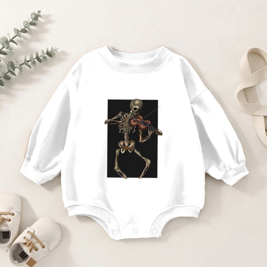 Discover Skeleton with violin - Skeleton - Baby Romper Sweatshirts