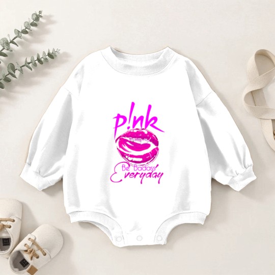 Discover Pink Be Badass Every Day Baby Romper Sweatshirts, Pink Summer Carnival 2023 Baby Romper Sweatshirts