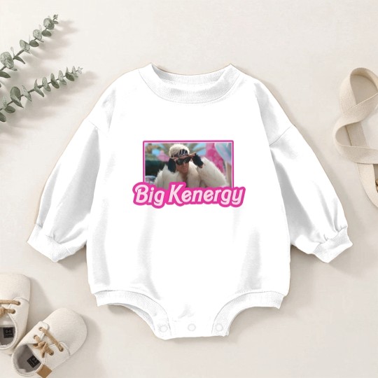 Discover I am Kenough Big Kenergy Baby Romper Sweatshirts, Barbie Inspired Baby Romper Sweatshirts