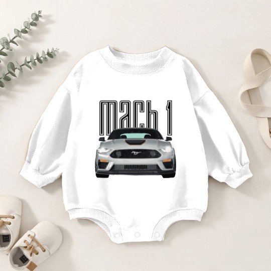 Discover MACH 1 Mustang GT 5.0L V8 Performance Car Fighter Jet Gray STANCE - Mach 1 Mustang - Zip Baby Romper Sweatshirts