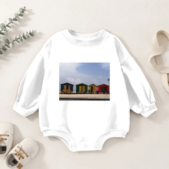 Discover Beach Huts in Cape Town Baby Romper Sweatshirts
