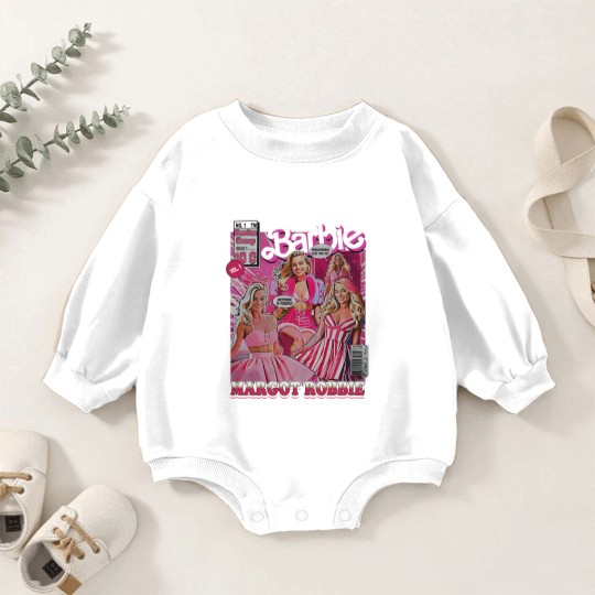 Discover Margot Robbie Barbie  Baby Romper Sweatshirts, Retro Vintage Margot Robbie Baby Romper Sweatshirts