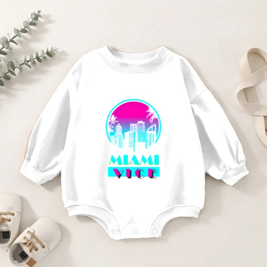 Discover MIAMI VICE Beach Baby Romper Sweatshirts