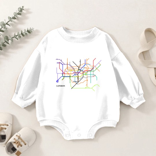 Discover London Metro Map Baby Romper Sweatshirts