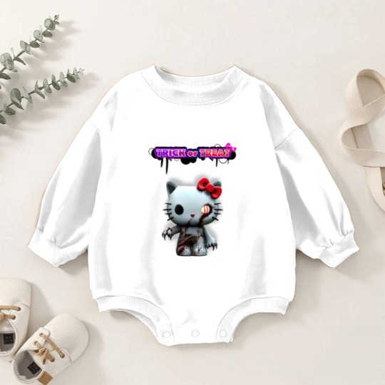 Discover kitty trick or treat Baby Romper Sweatshirts