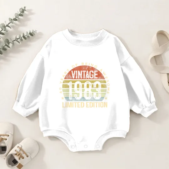 Discover Vintage 1983  40 Year Old Gifts 40th Birthday Baby Romper Sweatshirts
