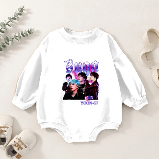 Discover Retro Suga BTS Unisex Black Baby Romper Sweatshirts