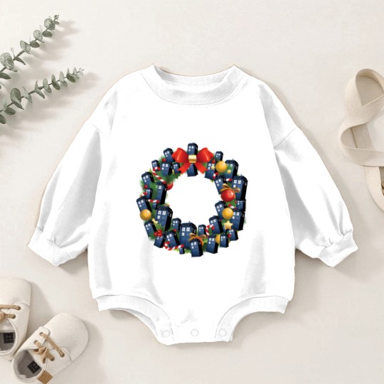 Discover Tardis Doctor Who Multiface Christmas Wreath - Doctor Who - Baby Romper Sweatshirts