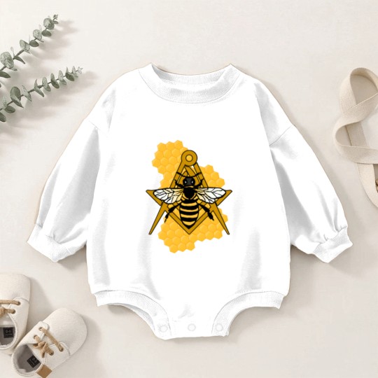 Discover Masonic Emblem with Bee and Beehive Baby Romper Sweatshirts
