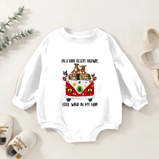 Discover On A Dark Desert Highway Dog Feel Cool Wind Baby Romper Sweatshirts