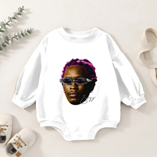Discover YOUNG THUG Baby Romper Sweatshirts | White Pink Rare Hip Hop Graphic Print