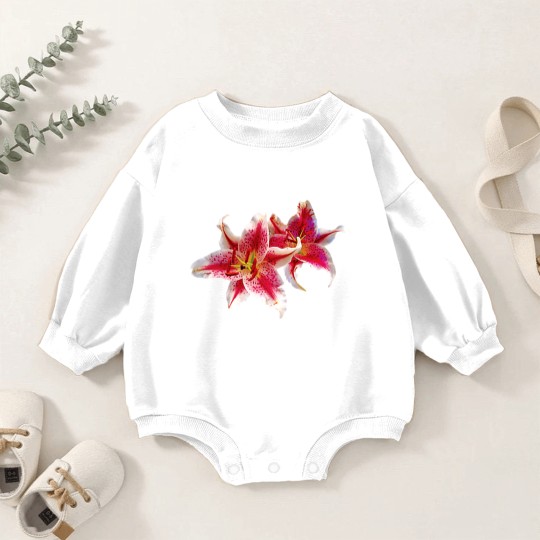 Discover Stargazer Lily Pair Baby Romper Sweatshirts