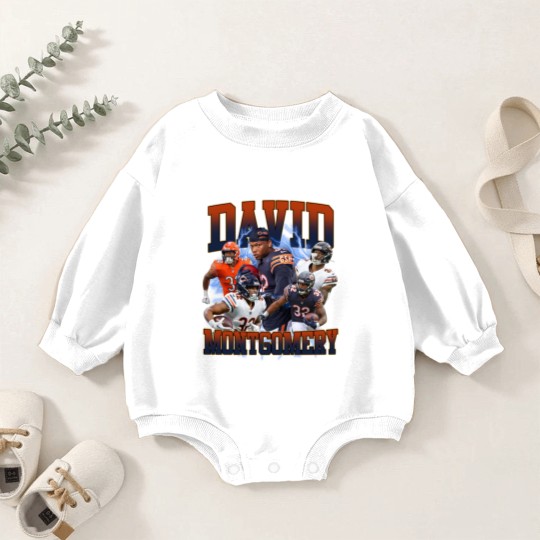 Discover David Montgomery 90s Vintage Bootleg Baby Romper Sweatshirts, Football Vintage 90s