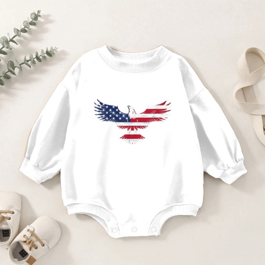 Discover Patriotic American Flag Eagle FAFO / F.A. & F.O. B Zip Baby Romper Sweatshirts