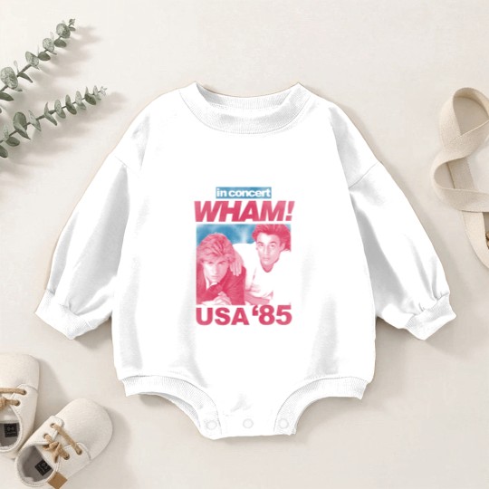Discover Wham in Concert George Michael and Andrew Ridgeley USA '85 Adult Baby Romper Sweatshirts 80s Graphic Baby Romper Sweatshirts