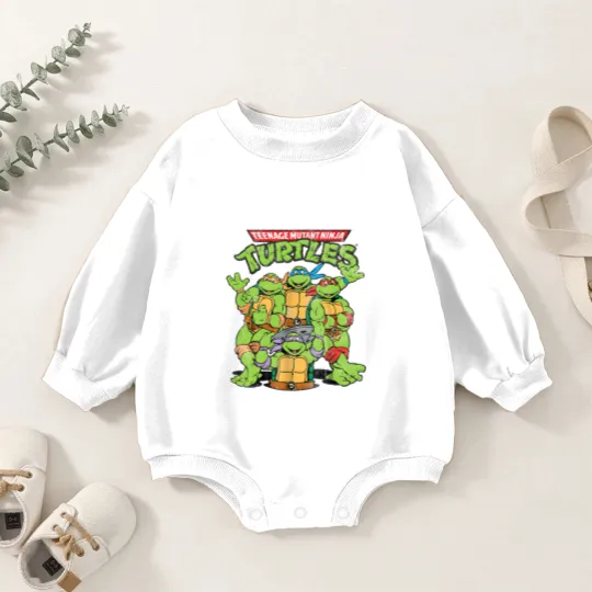 Discover Retro Teenage Mutant Ninja Turtles Baby Romper Sweatshirts, Funny Turtle Baby Romper Sweatshirts