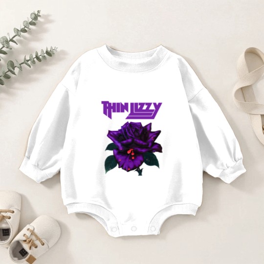 Discover Thin Lizzy Purple Rose Pop Rock Band Black Baby Romper Sweatshirts