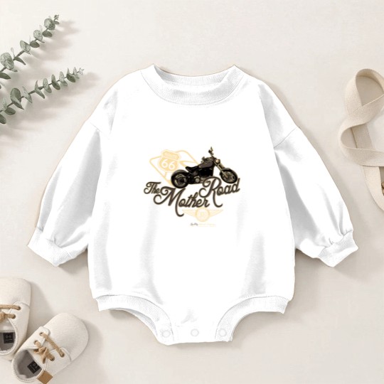 Discover Motorcycle - Route 66 the mother road Baby Romper Sweatshirts