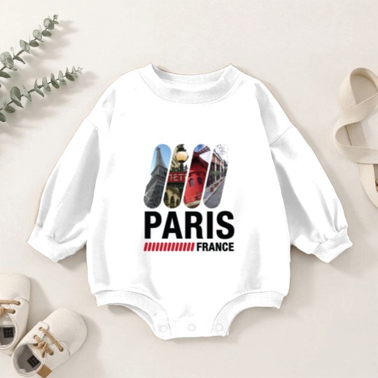 Discover Paris, France Baby Romper Sweatshirts