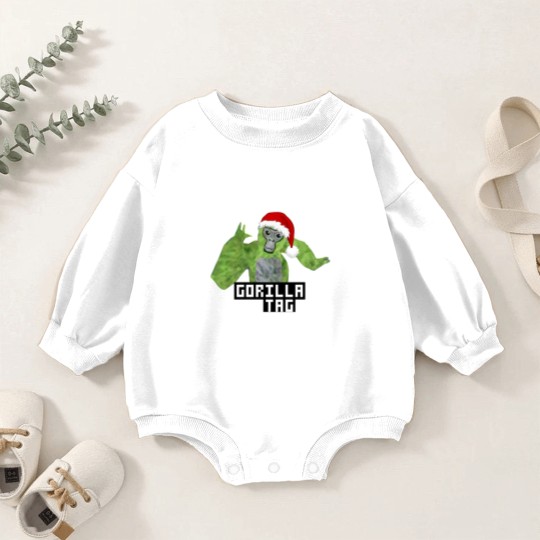 Discover Gorilla Tag Green Santa Hat Gorilla  png Baby Romper Sweatshirts