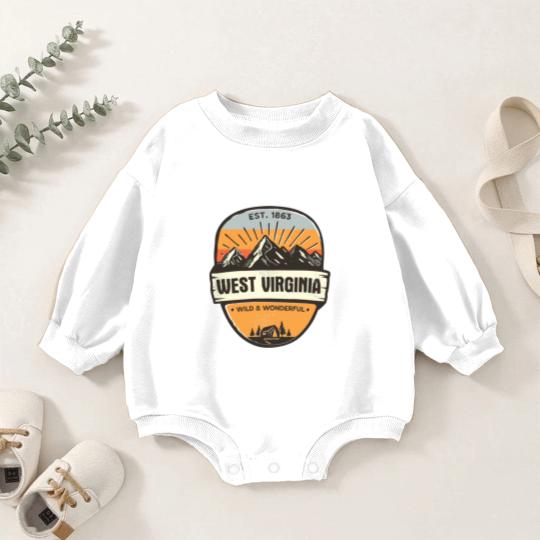 Discover West Virginia Wild And Wonderful Vintage Retro Mou Baby Romper Sweatshirts
