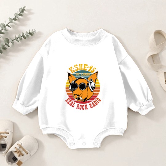 Discover Real Rock Radio Retro Baby Romper Sweatshirts