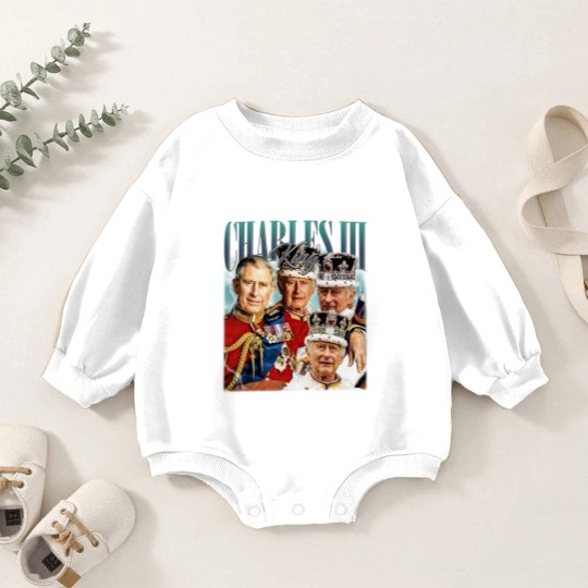 Discover Limited King Charles III Vintage Baby Romper Sweatshirts