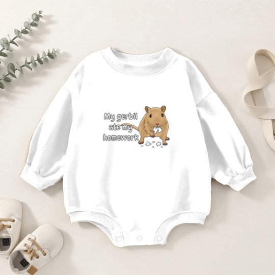 Discover Gerbil Ate My Homework Baby Romper Sweatshirts